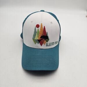 Glacier Park‎ Hat Cap Snap Back Teal White Trucker Mesh Embroidered Zephyr Mens